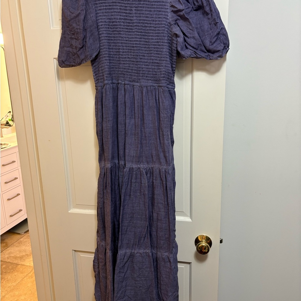 Maxi Dress with Puff Sleeves